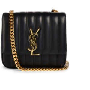 Saint Laurent Medium Vicky YSL Monogram Leather Chain Bag